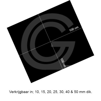 Neopreen (CR) Rubber tegel/plaat | 15 mm | 100 x 100 cm 